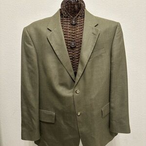 Oscar de la Renta Olive Green Two-Button Sport Coat
